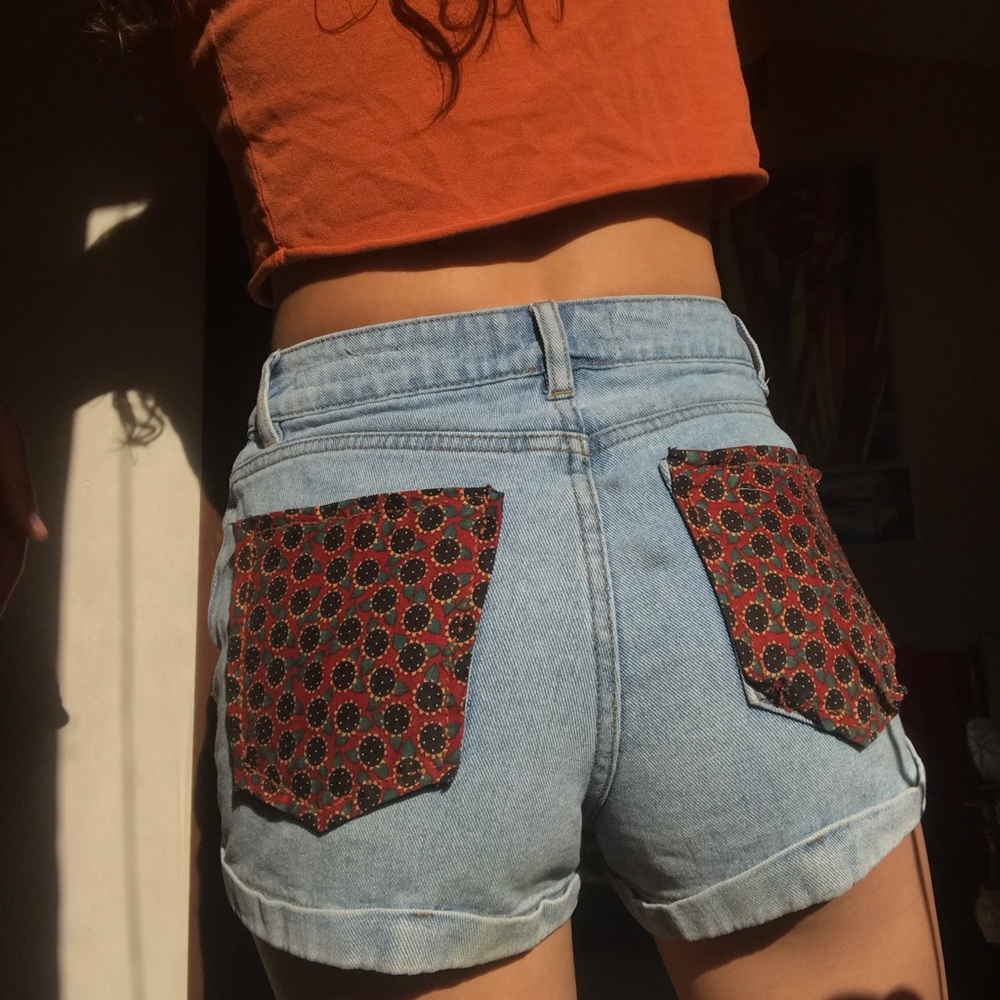 personalized sunflower pocket shorts